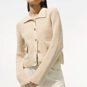 Rib-knit cardigan