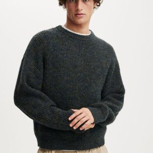 Box fit crew knit - navy