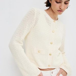knit cardigan - cream