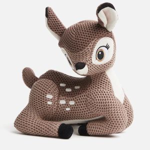 Knitted cotton rattle - brown bambi